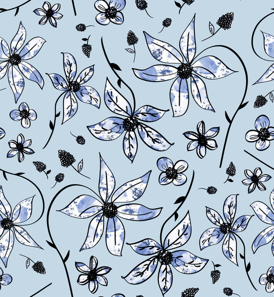 Абстрактные акварельные цветы  - Фото, изображение