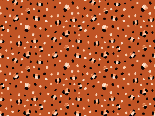 Seamless faux leopard skin pattern with black spots - Photo, Image