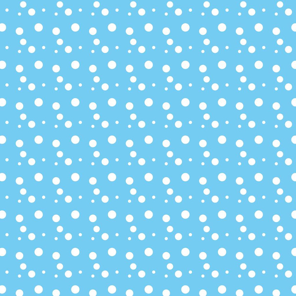 Varrat nélküli fehér pöttyös minta. Kék alapon, vektor - Vektor, kép