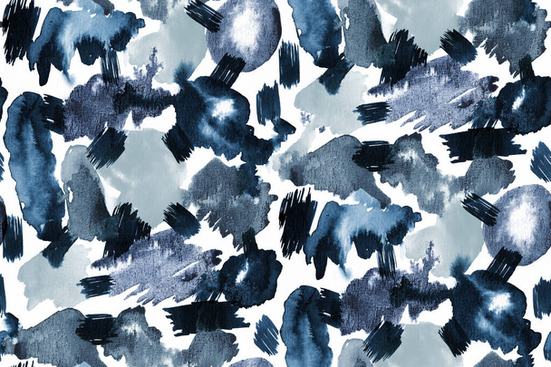 hand drawn seamless colorful bright pattern with blurry watercolor brush strokes - Φωτογραφία, εικόνα