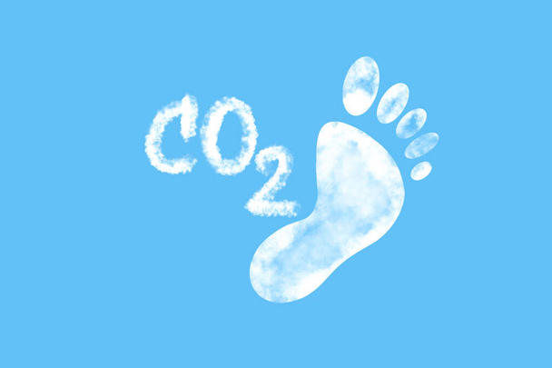 Szén-dioxid-lábnyom háttérkoncepciója  - Fotó, kép