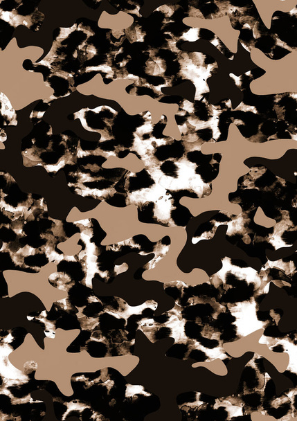 saumaton käsin piirretty abstrakti akvarelli leopardi gepardi ihon kuvio täpliä  - Valokuva, kuva