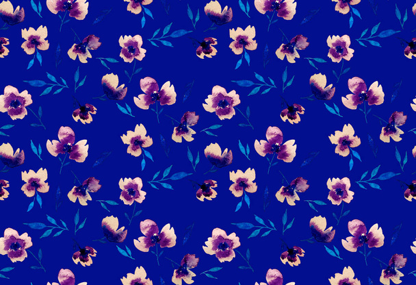 handgezeichnete nahtlose bunte helle Muster mit bunten Blumen  - Foto, Bild