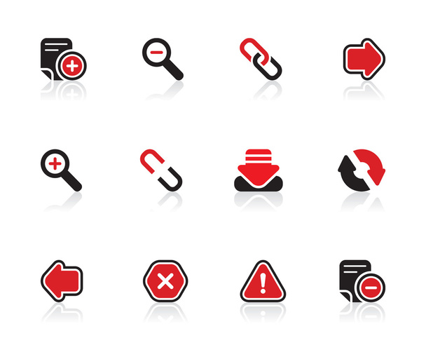 Black and red web page icon and logo company design set for small and big business - Vector, Image