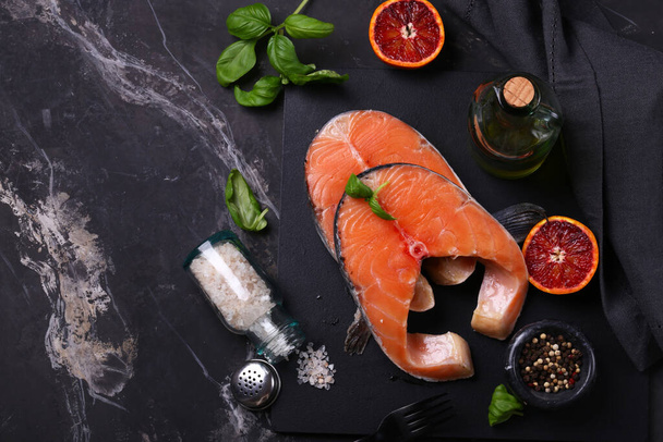 fresh raw red salmon fish for healthy eating - Photo, Image