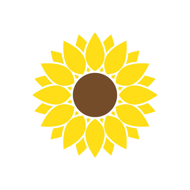 Sunflower in flat style vector isolated - Vector, Image
