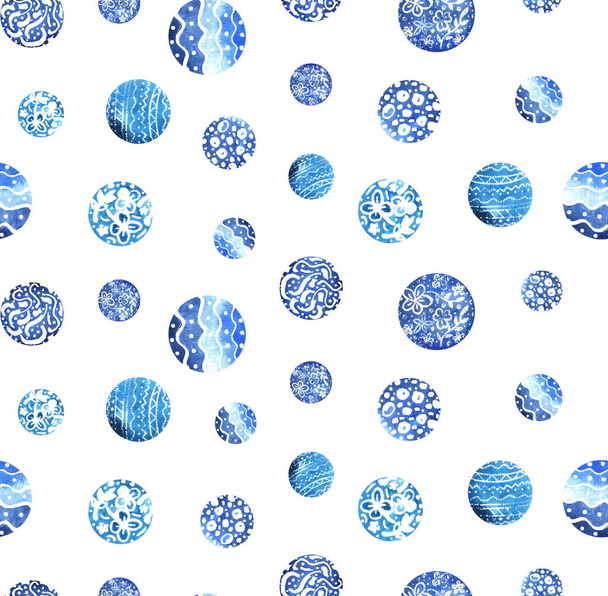 hand drawn seamless colorful bright pattern with ethnic dots  - Photo, Image