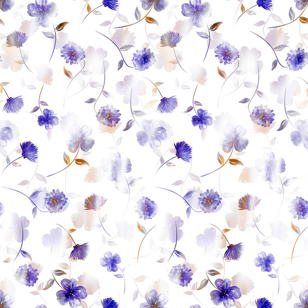 abstrakte nahtlose bunte helle Krawattenfärbemuster mit Blumen  - Foto, Bild