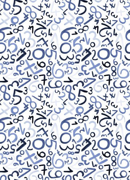 μοτίβο με διακοσμητικούς αριθμούς κινουμένων σχεδίων, διάνυσμα, απεικόνιση - Φωτογραφία, εικόνα