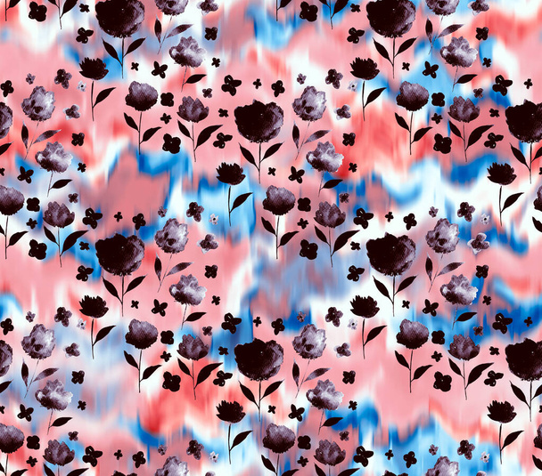 абстрактный бесшовный красочный яркий рисунок галстука с цветами  - Фото, изображение