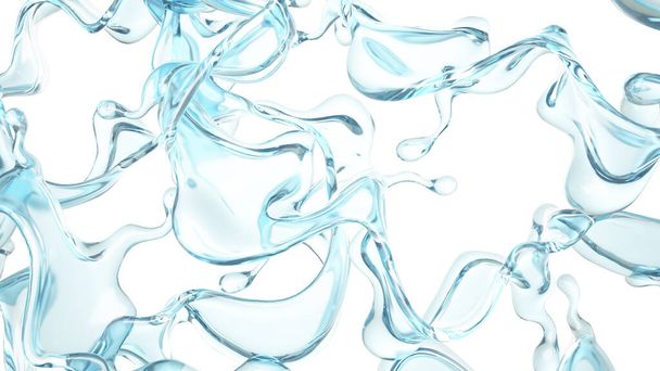A blue splash of water. 3d rendering, 3d illustration. - Photo, Image