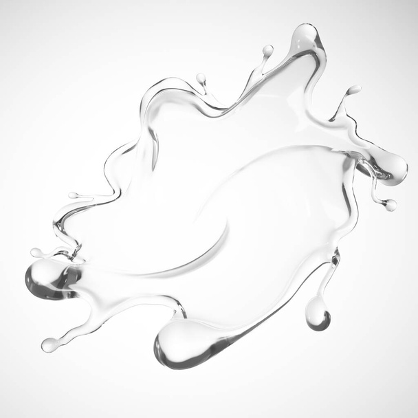 A clear splash of water. 3d rendering, 3d illustration. - Photo, Image