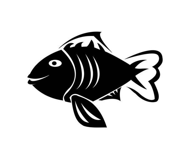 シンプルなベクトル魚のロゴデザイン - ベクター画像