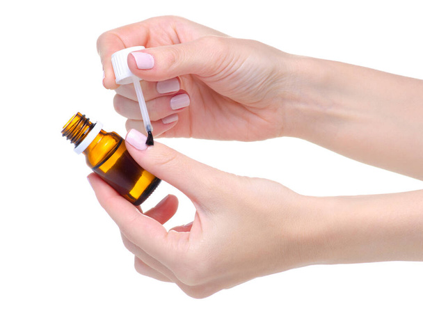 Bottle Nail Oil Cuticle in hand - Фото, зображення