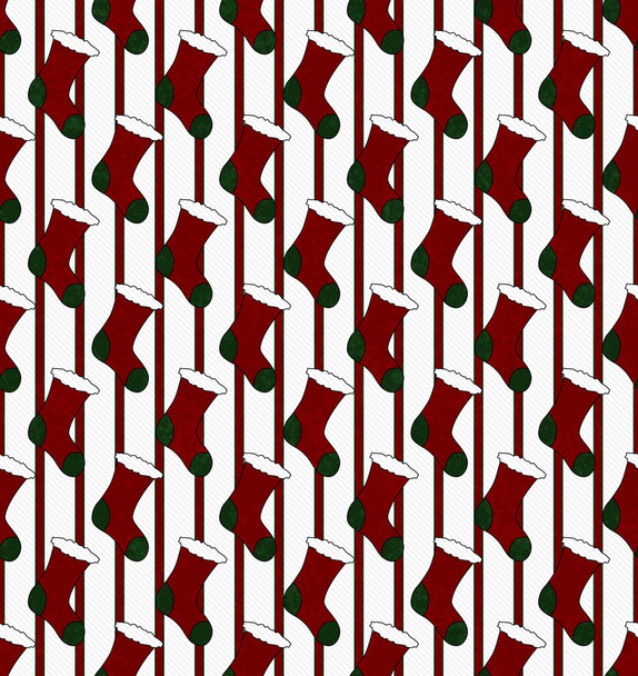 Red and Green Christmas Stocking Textured Fabric Background - Photo, Image