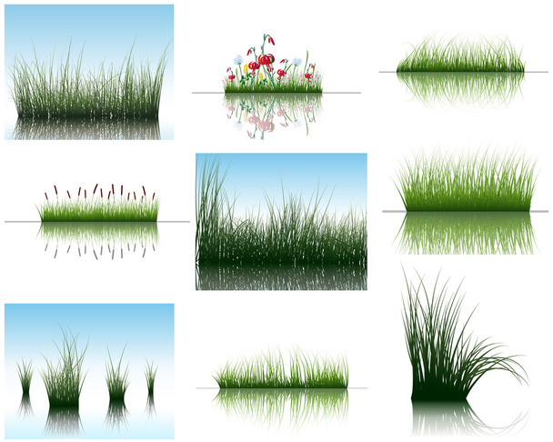 Meadow silhouettes - Vector, Image