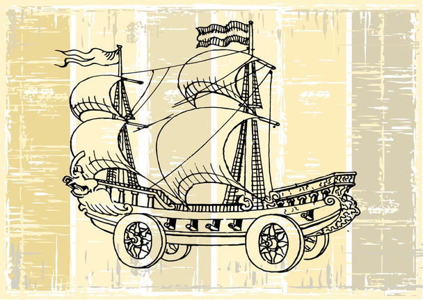 Oldtimer-Segelboot - Vektor, Bild