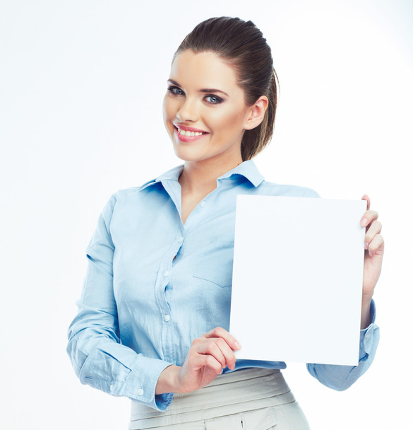 Business woman hold banner - Photo, Image