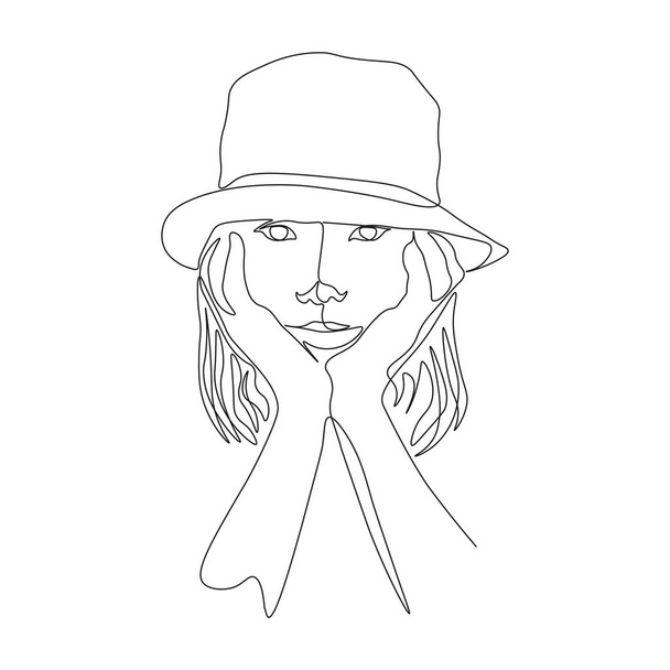 mulher desenhada à mão, menina. ilustração vetorial
  - Vetor, Imagem