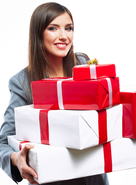 Woman hold gift - Foto, afbeelding
