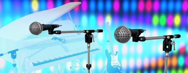 mikrofony na scenie - Zdjęcie, obraz
