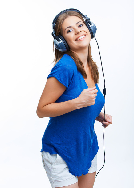 Woman with headphones - Zdjęcie, obraz