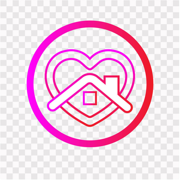 To stay home. Heart sticker icon for quarantine company coronavirus Covid-19 - Vector, Image