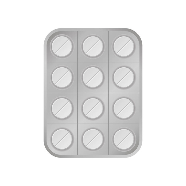 Virüs beyaz hap tableti tıbbi yardım ikonu vektörü - Vektör, Görsel