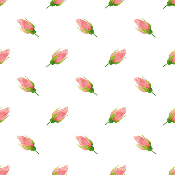 Розовые цветы на белом фоне ручной работы гуашь, масляная краска плавно узор. Предпосылки для веб-страниц, свадебные приглашения, сохранить карты даты
. - Фото, изображение