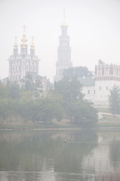 Moskova novo devichiy manastır smog4 - Fotoğraf, Görsel