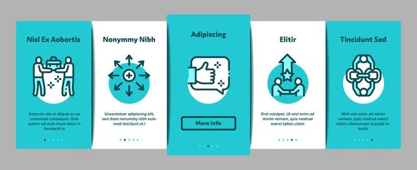 Collaboration Work Onboarding Elements Icons Set Vector - Vector, Image