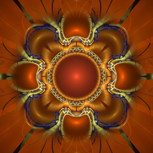 ornamento redondo fractal rojo
 - Foto, imagen