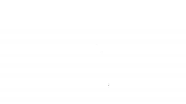 Черная линия Мокрый пол и уборка в процессе иконка изолирована на белом фоне. Концепция уборки. Видеографическая анимация 4K - Кадры, видео