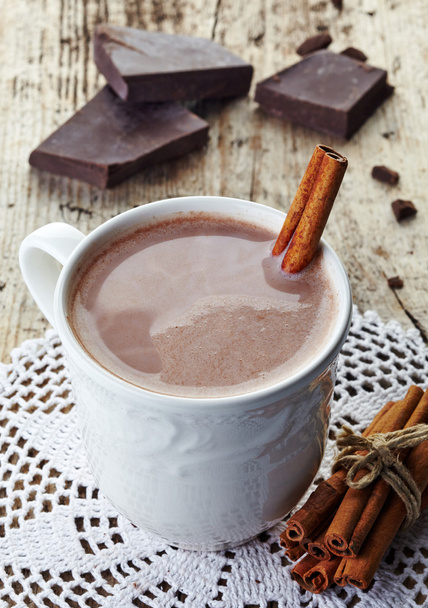 warme chocolade drank - Foto, afbeelding