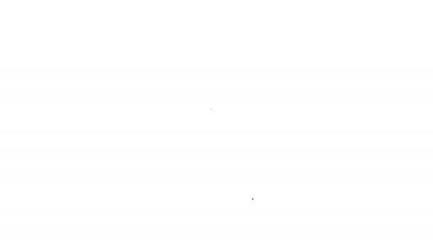 Czarna linia Podłoga mokra i czyszczenie w toku ikona izolowana na białym tle. Koncepcja usługi sprzątania. 4K Animacja graficzna ruchu wideo - Materiał filmowy, wideo