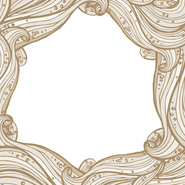 Vector beige frame from waves elemental waves, rectangular - Вектор, зображення