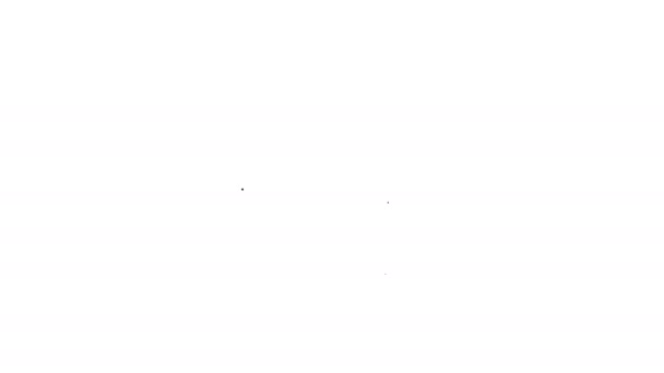 Zwarte lijn Papieren controle en financiële controle pictogram geïsoleerd op witte achtergrond. Cheque van de papieren afdruk, winkelbon of factuur. 4K Video motion grafische animatie - Video