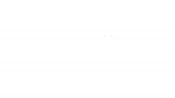 Schwarze Linie In den Warenkorb legen Symbol isoliert auf weißem Hintergrund. Online-Kaufkonzept. Lieferservice-Schild. Supermarkt Warenkorb Symbol. 4K Video Motion Grafik Animation - Filmmaterial, Video