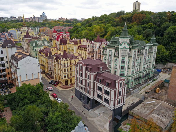 Vista aérea. Vozdvizhenka - um bairro residencial em Kiev
 - Foto, Imagem