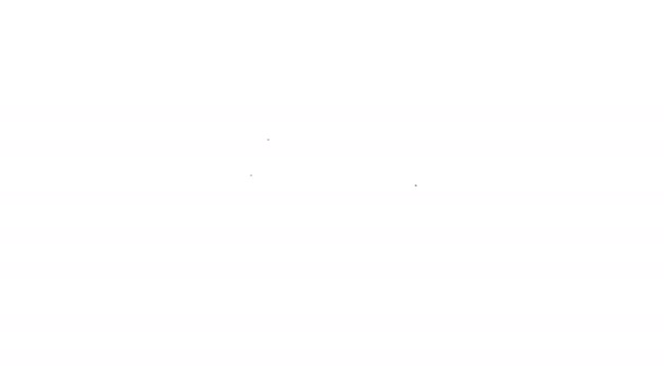 Ícone de bolsa de linha preta isolado no fundo branco. Sinal de mala feminina. Glamour símbolo de bagagem casual. Animação gráfica em movimento de vídeo 4K - Filmagem, Vídeo