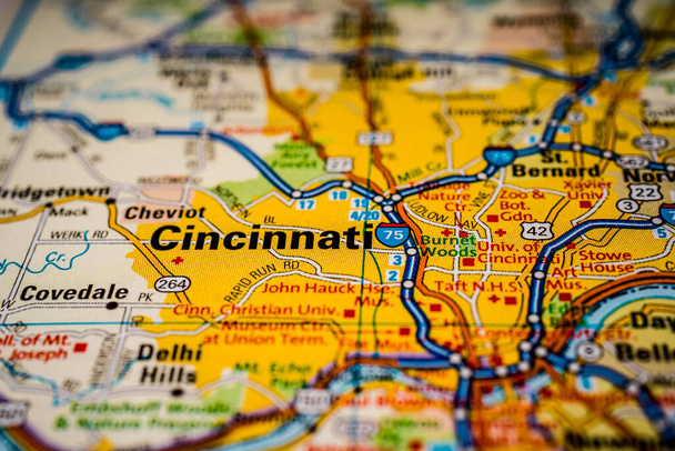 Cincinnati USA cestovní mapa pozadí - Fotografie, Obrázek