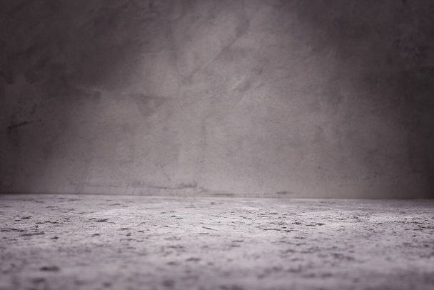 Empty room with concrete wall, grey background. - Photo, Image