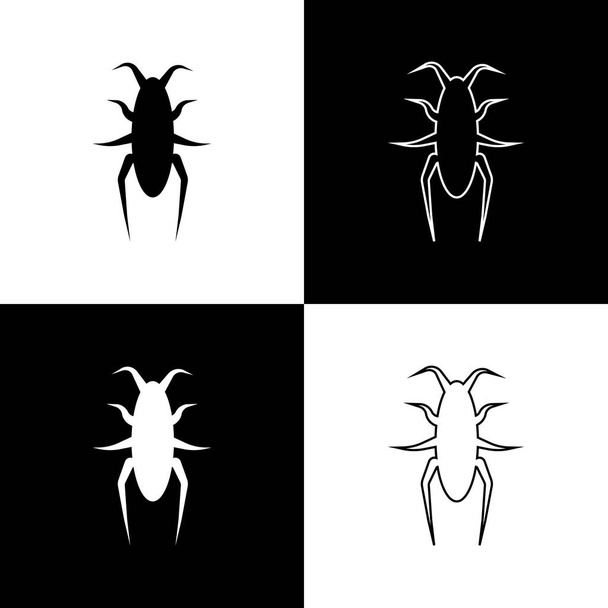 Винтажный персонаж черный жук на белом фоне. Ретро, графический, логотип дизайн. Изолированная векторная иллюстрация
. - Вектор,изображение