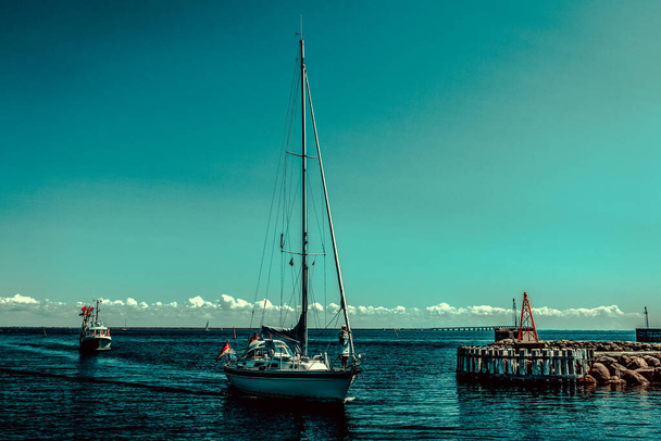 Kaunis Tanskan satama jahdeilla - Valokuva, kuva
