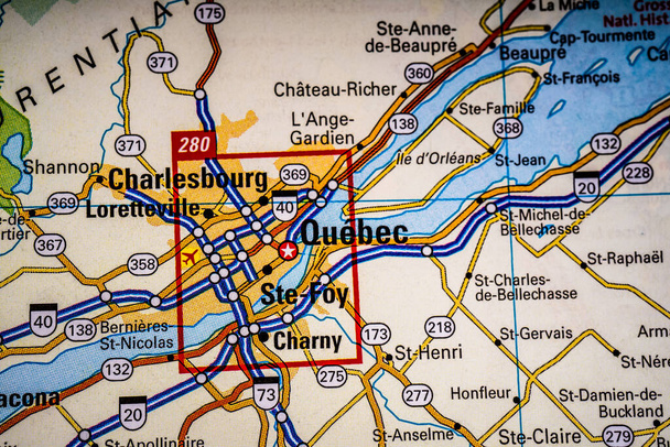 Quebec a Kanada utazási térkép - Fotó, kép