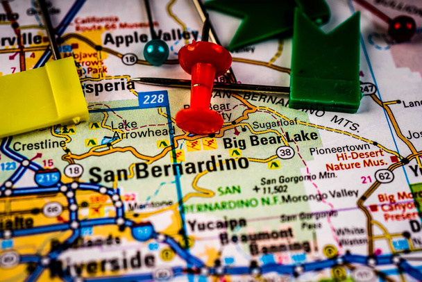 San Bernardino Usa mapa tło podróży - Zdjęcie, obraz