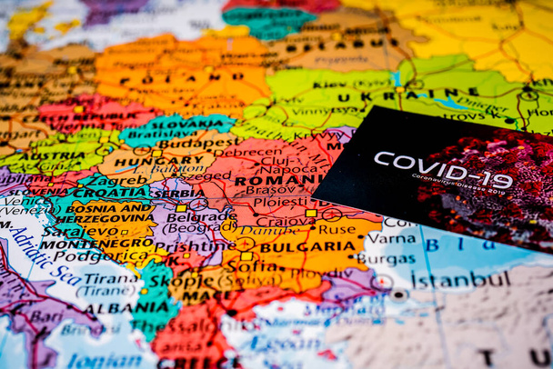 Batı Avrupa Coronavirus Covid-19 Karantina arka planı - Fotoğraf, Görsel