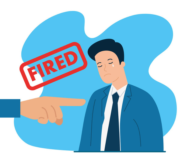 businessman crying fired of work - Vector, Image