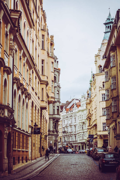 Beautiful streets and architecture of autumn Prague - Photo, Image