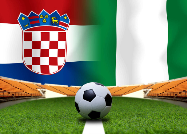Fußball-Cup-Wettbewerb zwischen Kroatien und Nigeria. - Foto, Bild
